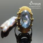 Geltono aukso žiedas su topazu