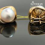 750 prabos auskarai su briliantais ir upiniais perlais