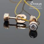 Raudono aukso auskarai su briliantais