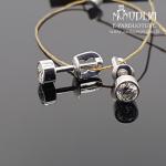 Balto aukso auskarai su briliantais