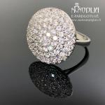 Balto aukso žiedas su cirkoniais