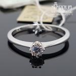 Balto aukso žiedas su briliantais