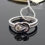 Balto aukso žiedas su briliantais