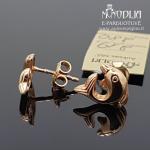 Auksiniai auskarai delfinai