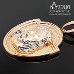 Raudono aukso pakabukas Jėzus