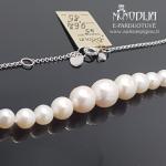 Sidabrinė grandinėlė su perlais