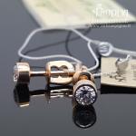 Raudono aukso auskarai su briliantais