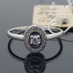 Balto aukso žiedas su briliantais