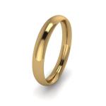 Klasikinis vestuvinis žiedas 3mm auksas geltonas 585 3D