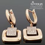 Auksiniai auskarai su akmenukais