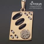 Auksinis pakabukas su akmenukais