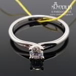 Balto aukso žiedas su briliantais