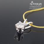 Balto aukso pakabukas su briliantais