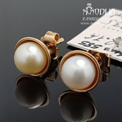 Auksiniai auskarai su perlais