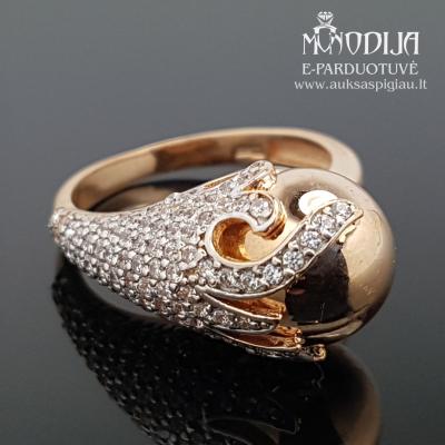 Auksinis žiedas su akmenukais