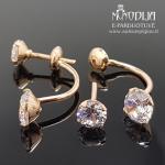 Auksiniai auskarai su akmenukais