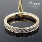 Geltono aukso žiedas su briliantais