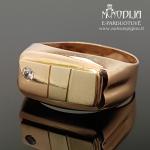 Auksinis žiedas su baltu auksu