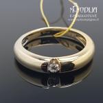 Geltono aukso žiedas su briliantais