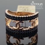 Auksinis žiedas su akmenukais