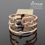 Auksinis žiedas su akmenukais