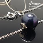 Balto aukso grandinėlė su perlu