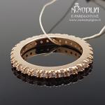 Raudono aukso žiedas su briliantais