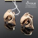 Auksiniai auskarai Delfinai