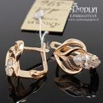 Auksiniai auskarai su akmenukais