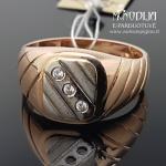 Auksinis žiedas su baltu auksu