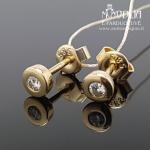 Geltono aukso auskarai su briliantais