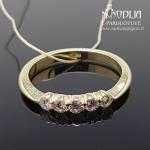 Geltono aukso žiedas su briliantais