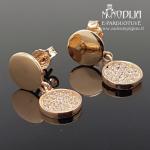 Auksiniai auskarai su akmenukais