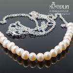 Sidabrinė grandinėlė su perlais