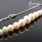 Sidabrinė grandinėlė su perlais