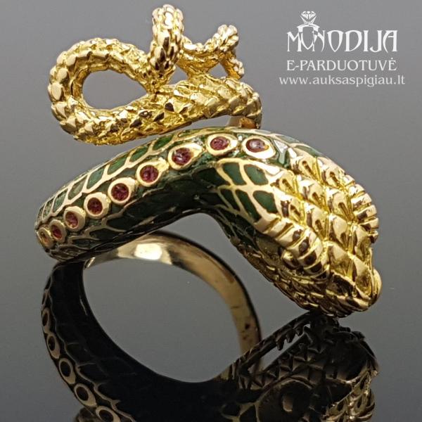 Geltono aukso žiedas Gyvatė