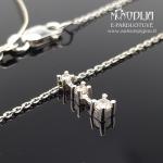 Balto aukso grandinėlė su briliantais