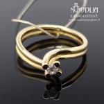 Geltono aukso žiedas su briliantais