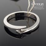 Balto aukso žiedas su briliantais