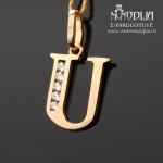 Auksinis pakabukas raidelė U