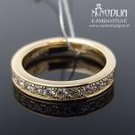 Geltono aukso žiedas su briliantais