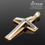 Auksinis pakabukas Kryželis su baltu auksu