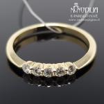 Geltono aukso žiedas su briliantais