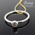 Balto aukso žiedas su briliantais