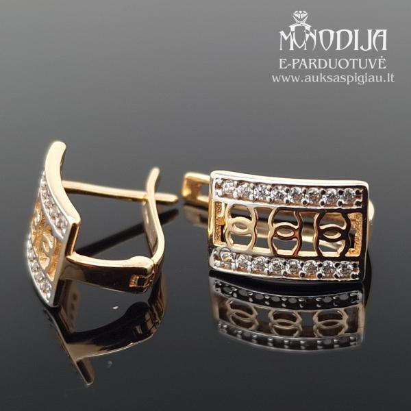 Auksiniai auskarai su ornamentais