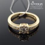 17 briliantu geltono aukso žiedas