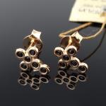 Auksiniai auskarai Kryžiukai su juodomis akutėmis