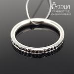 Balto aukso žiedas su juodais deimantais