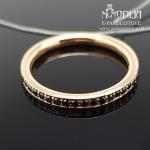 Raudono aukso žiedas su juodais deimantais