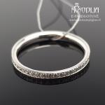 Balto aukso žiedas ratukas su baltais briliantais